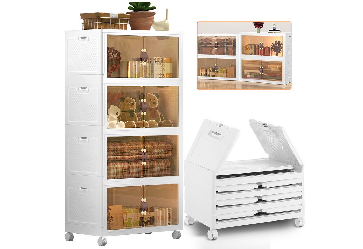LETGOSPT Aufbewahrungsbox Schmaler Rollcontainer Kunststoff Schrank mit Türen faltbar Lagerschra (Einzelmodul – flexibel einsetzbar, ideal für kleine Räume, Einzelschrank ideal kombinierbar mit anderen Modulen), Zwei Öffnungsmöglichkeiten: oben und vorne mit Magnetverschluss LETGOSPT Aufbewahrungsbox Schmaler Rollcontainer Kunststoff Schrank mit Türen faltbar Lagerschra (Einzelmodul – flexibel einsetzbar, ideal für kleine Räume, Einzelschrank ideal kombinierbar mit anderen Modulen), Zwei Öffnungsmöglichkeiten: oben und vorne mit Magnetverschluss von LETGOSPT