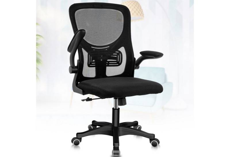 LETGOSPT Bürostuhl Ergonomischer Chefsessel Schreibtischstuhl, 360° Drehstuhl 135KG, mit klappbaren Armlehnen,leise Rolle,Wippfunktion bis 105° von LETGOSPT