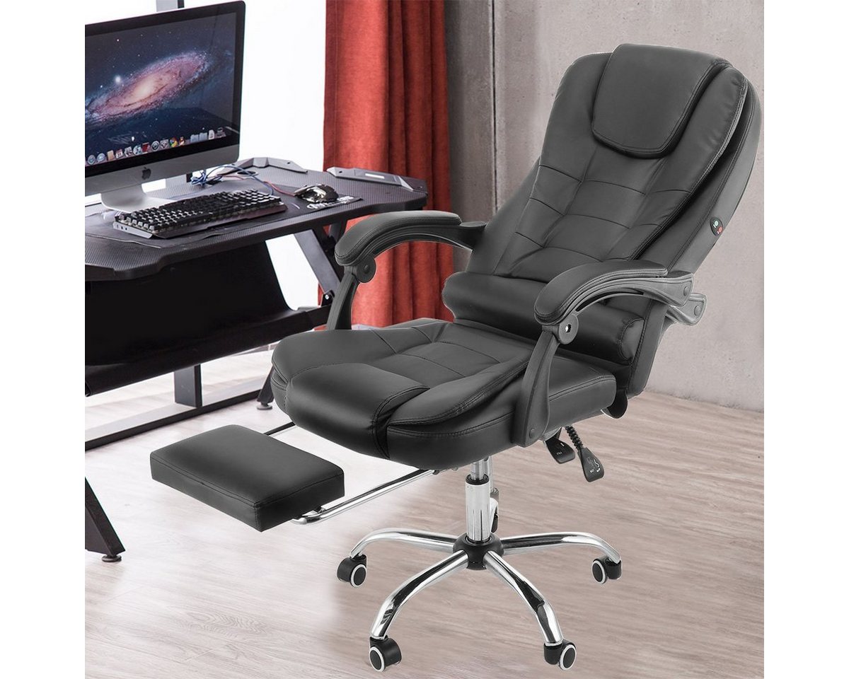 LETGOSPT Bürostuhl Gaming Stuhl Massage Bürostuhl Chefsessel Gamer Ergonomischer Stuhl, Einstellbare Armlehne Einteiliger Stahlrahmen, Gepolstert Drehsessel von LETGOSPT