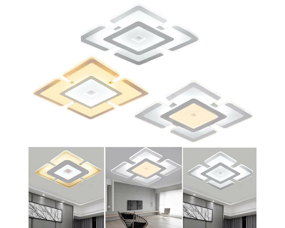 LETGOSPT Deckenleuchte 18W LED Deckenleuchte, Quadra Wohnzimmer lichter Badlampe 20cm x 20cm, LED fest integriert, IP44 Wasserfest, Wohnzimmerlampe, Badezimmer und Küche Geeignet von LETGOSPT