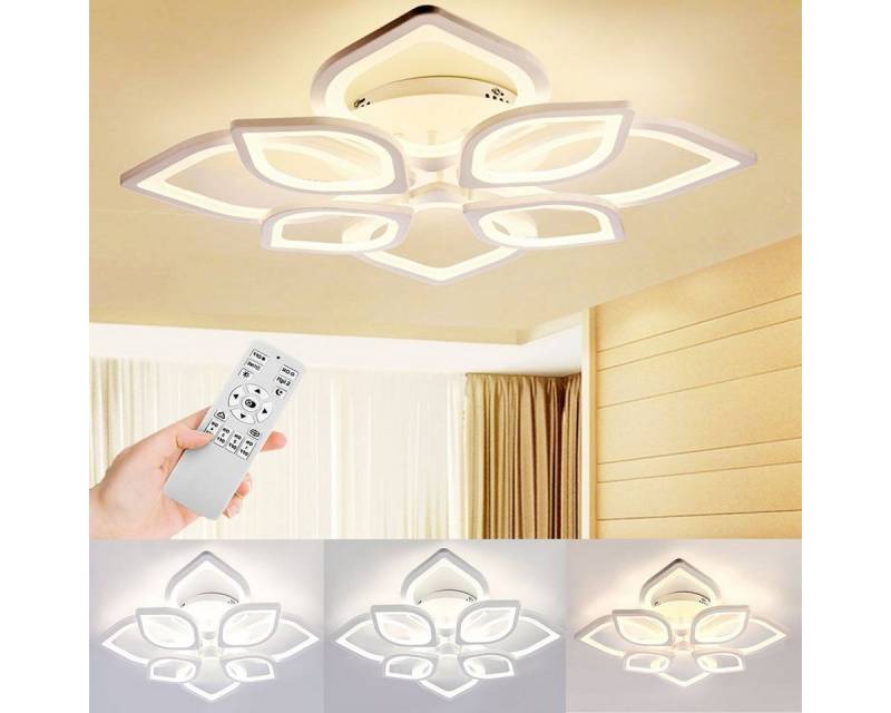 LETGOSPT Deckenleuchte 30W/80W LED Deckenleuchte Wohnzimmer Moderne 4550LM LED Deckenlampe, LED fest integriert, Kaltweiß/Naturweiß/Warmweiß, Dimmbar mit Fernbedienung,Deckenleuchte Esstisch Schlafzimmerlampe von LETGOSPT