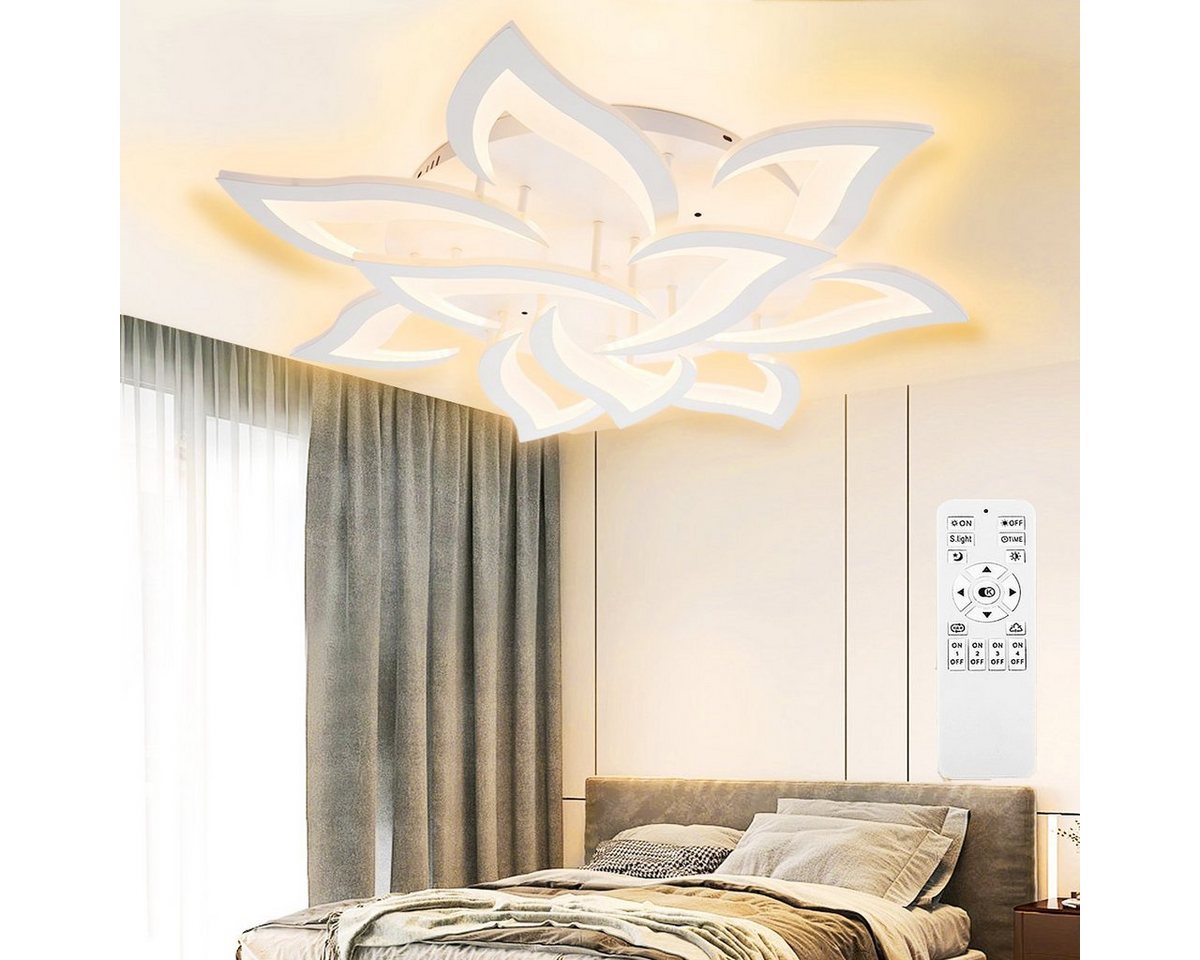 LETGOSPT Deckenleuchte 60W / 80W / 120W Modern LED Deckenleuchte, in Blumenförmiges Design, LED fest integriert, für Schlafzimmer Wohnzimmer Büros von LETGOSPT