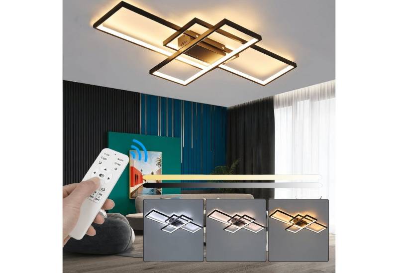 LETGOSPT Deckenleuchte 60W LED Deckenleuchte Dimmbar Modern Deckenlampe Wohnzimmerlampe 90cm, LED fest integriert, Kaltweiß, Naturweiß, Warmweiß, Geometrisch Wandlampe Multifunktional Deckenbeleuchtung von LETGOSPT