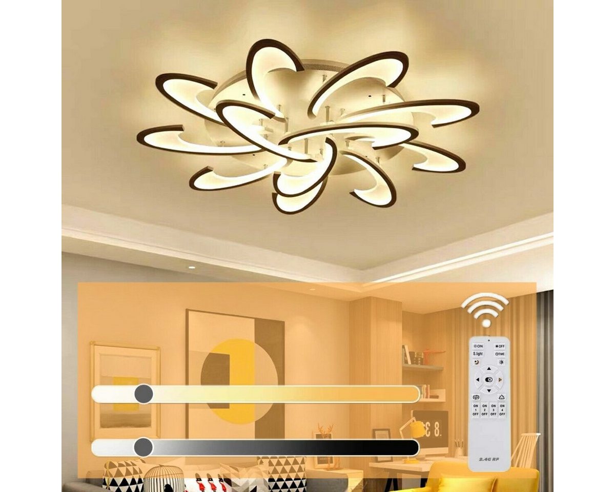 LETGOSPT Deckenleuchte Deckenlampe Dimmbar, Fernbedienung, Blumenförmiges, LED fest integriert, Kaltweiß, Naturweiß, Warmweiß, 60W / 80W / 120W Deckenleuchten, für Schlafzimmer Wohnzimmer Flur Licht von LETGOSPT