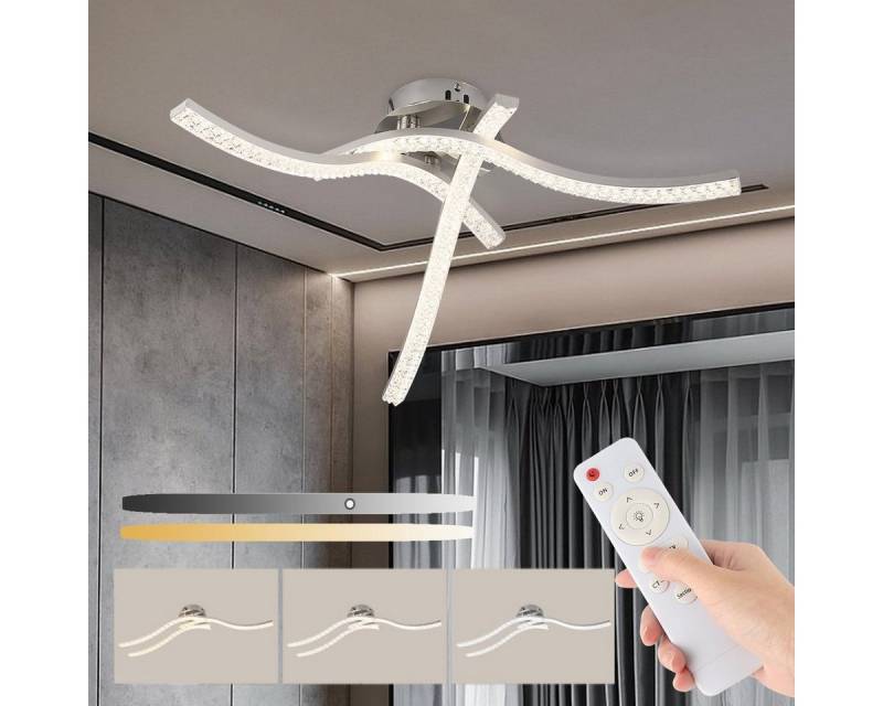 LETGOSPT Deckenleuchte LED Deckenleuchte mit Fernbedienung, Wellenförmige Deckenlampe 2850LM, Dimmbar, LED fest integriert, Kaltweiß, Naturweiß, Warmweiß, 36W, Dreifarbig Einstellbar Moderne LED Lampe für Wohnzimmer Küche LETGOSPT Deckenleuchte LED Deckenleuchte mit Fernbedienung, Wellenförmige Deckenlampe 2850LM, Dimmbar, LED fest integriert, Kaltweiß, Naturweiß, Warmweiß, 36W, Dreifarbig Einstellbar Moderne LED Lampe für Wohnzimmer Küche von LETGOSPT