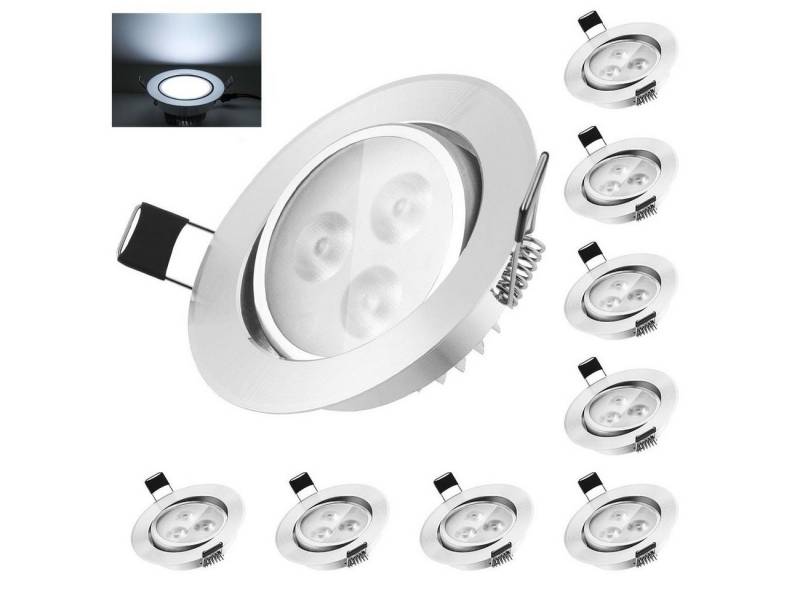 LETGOSPT Einbauleuchte 10x LED Einbauleuchte Deckenlampe Einbauspot Schwenkbar 3W/5W Strahler, LED fest integriert, für Schlafzimmer, Wohnzimmer, Küche von LETGOSPT