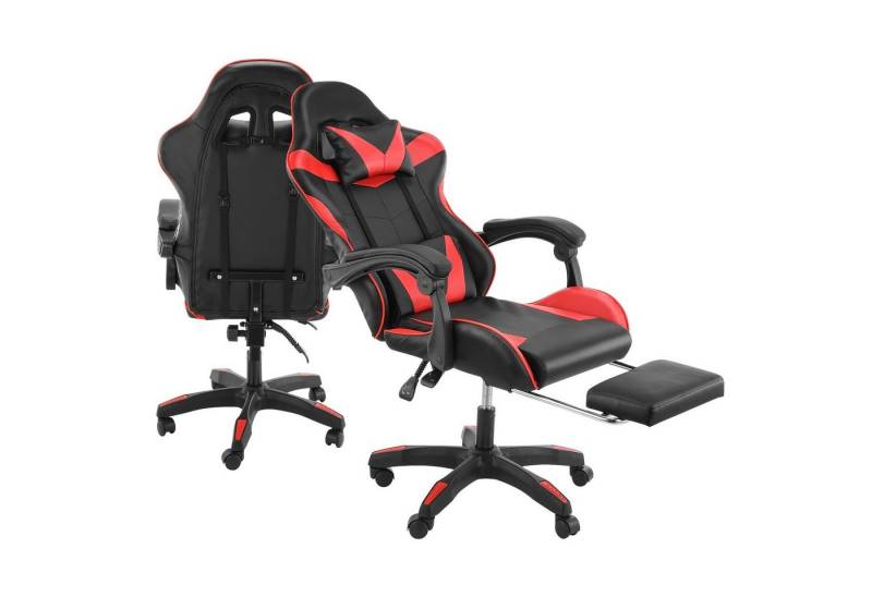 LETGOSPT Gaming Chair Gaming Stuhl Hoher Rückenlehne Bürostuhl PC Ergonomischer Drehstuhl, Gaming Chair Fußstütze Racing-Design,Ergonomischer Bürostuhl, Office von LETGOSPT