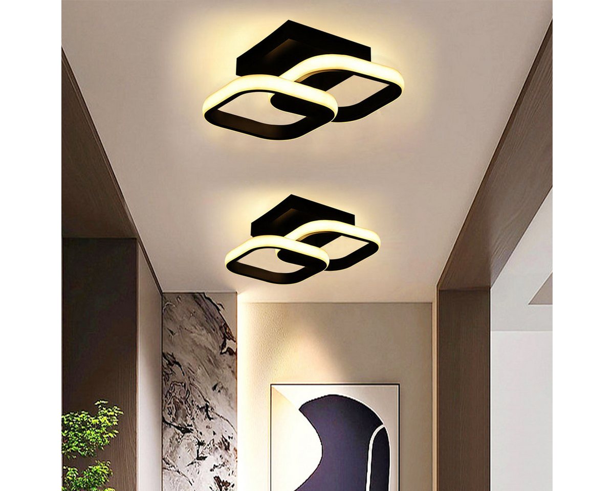 LETGOSPT LED Deckenleuchte 12W/16W Schwarz LED Deckenleuchte, Dimmbar LED Doppelte Deckenlampe, LED fest integriert, Kaltweiß/Naturweiß/Warmweiß, Modern Wandlampe für Schlafzimmer Küche Balkon Flur LETGOSPT LED Deckenleuchte 12W/16W Schwarz LED Deckenleuchte, Dimmbar LED Doppelte Deckenlampe, LED fest integriert, Kaltweiß/Naturweiß/Warmweiß, Modern Wandlampe für Schlafzimmer Küche Balkon Flur von LETGOSPT