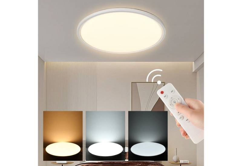 LETGOSPT LED Deckenleuchte Ultra Dünn 24W/26W LED Deckenleuchte Panel Dimmbar, Runde Deckenlampe, Ultra Dünn, LED fest integriert, kaltweiß, neutralweiß, warmweiß, Rund LED Deckenleuchte Flach 5cm für Schlafzimmer Wohnzimmer Küche von LETGOSPT