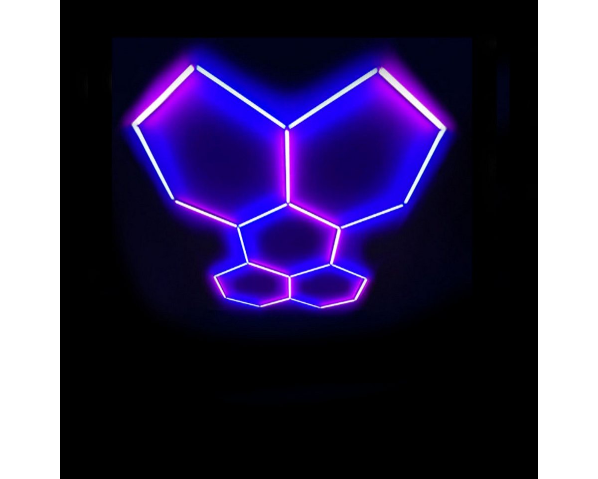 LETGOSPT LED Dekolicht 5er-Pack Hexagon LED Deckenleuchte Werkstatt Waben Beleuchtung 192W, Kaltweiß, Ideal für Garage Friseursalons Fitnessstudio Friseur Bürobeleuchtung von LETGOSPT