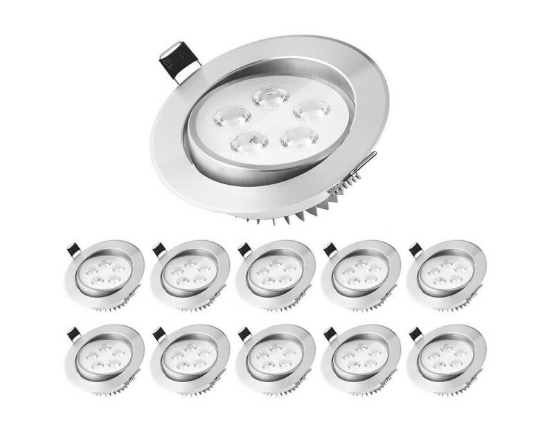 LETGOSPT LED Einbauleuchte 10x LED Einbauleuchte Deckenlampe Einbauspot Schwenkbar 3W/5W Strahler, LED fest integriert, Kaltweiß/Warmweiß, LED-Panel-Einbauleuchte für Schlafzimmer, Wohnzimmer, Küche von LETGOSPT