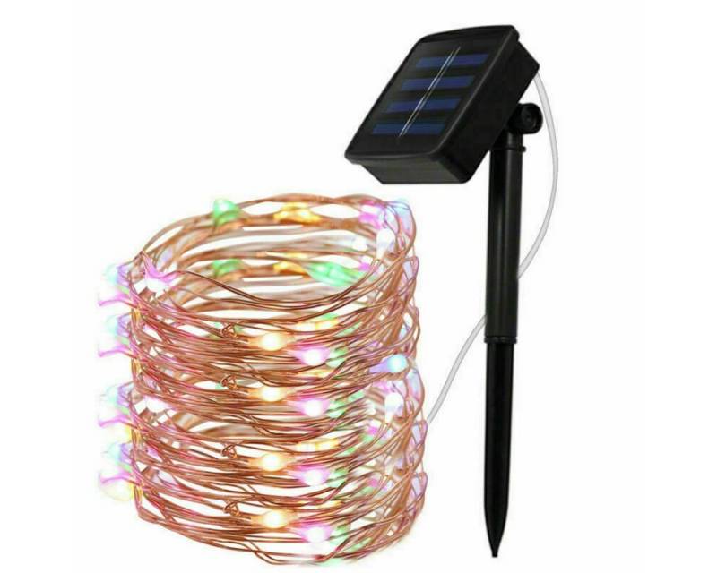 LETGOSPT LED-Lichterkette 12M 100LEDs / 22M 200LEDS LED Solarleuchte Kupferdraht Lichterkette, Wasserdicht IP65 PVC-Draht Beleuchtung Dekoration von LETGOSPT