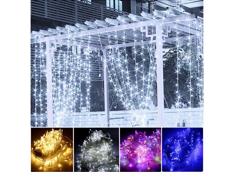 LETGOSPT LED-Lichterkette 200/500LEDs Lichterkette Außen mit 8 Modi Weihnachtslichter mit Timer, LED Lichterkette Outdoor Hängend Weihnachtsdekoration von LETGOSPT