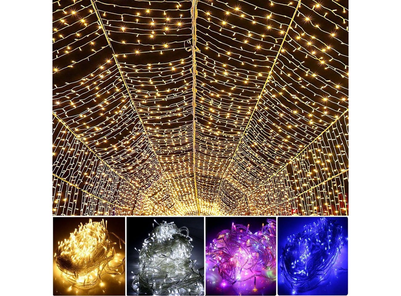 LETGOSPT LED-Lichterkette 200 LEDs Lichterkette mit 8 Modi Weihnachtslichter LETGOSPT LED-Lichterkette 200 LEDs Lichterkette mit 8 Modi Weihnachtslichter von LETGOSPT