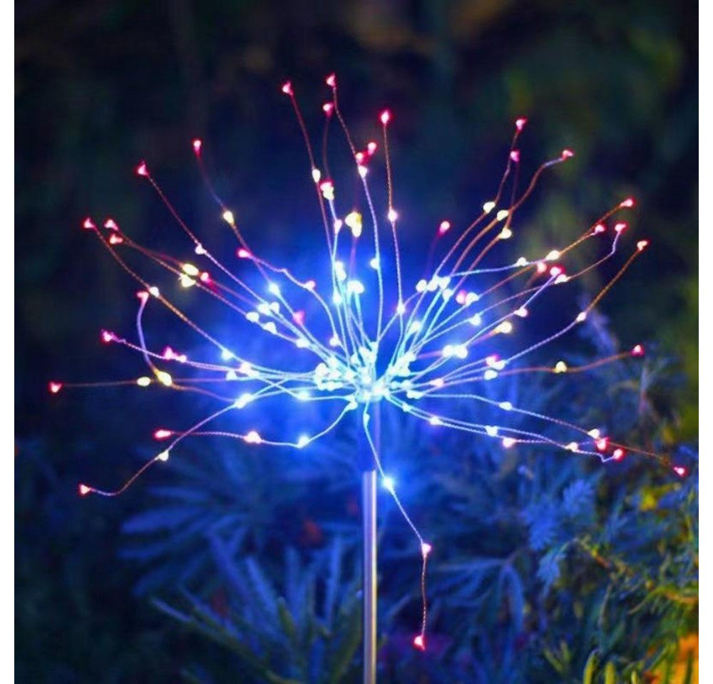 LETGOSPT LED Solarleuchte 2/4x Solarlampen für Außen Garten, 2 Modi Solarlampe Feuerwerk Lichter, LED fest integriert, Bunt, 120 LEDs Gartenleuchten für Gartendeko Wege Hof Balkon Auffahrt LETGOSPT LED Solarleuchte 2/4x Solarlampen für Außen Garten, 2 Modi Solarlampe Feuerwerk Lichter, LED fest integriert, Bunt, 120 LEDs Gartenleuchten für Gartendeko Wege Hof Balkon Auffahrt von LETGOSPT