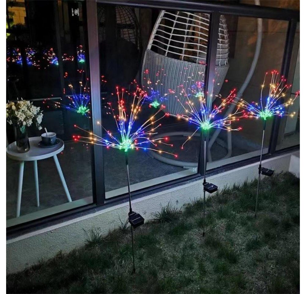 LETGOSPT LED Solarleuchte 2/4x Solarlampen für Außen Garten, 2 Modi Solarlampe Feuerwerk Lichter, LED fest integriert, Bunt, 120 LEDs Gartenleuchten für Gartendeko Wege Hof Balkon Auffahrt LETGOSPT LED Solarleuchte 2/4x Solarlampen für Außen Garten, 2 Modi Solarlampe Feuerwerk Lichter, LED fest integriert, Bunt, 120 LEDs Gartenleuchten für Gartendeko Wege Hof Balkon Auffahrt von LETGOSPT