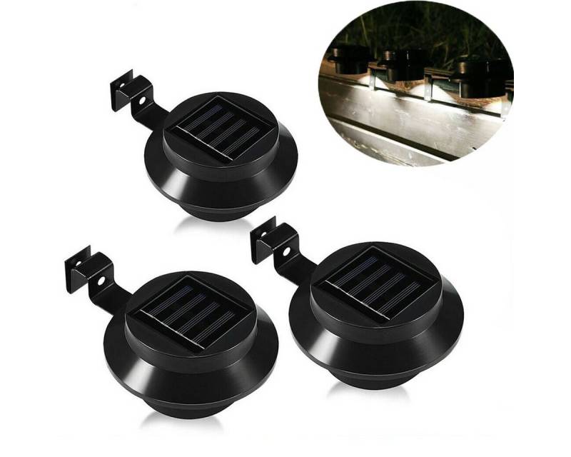 LETGOSPT LED Solarleuchte 3er Set Solarleuchten LED Garten Dachrinnenleuchte Aussen Zaunleuchte, LED fest integriert, LED Solarleuchten Zaunlicht für Patio, Gehwege, Hof, Garage, Eave LETGOSPT LED Solarleuchte 3er Set Solarleuchten LED Garten Dachrinnenleuchte Aussen Zaunleuchte, LED fest integriert, LED Solarleuchten Zaunlicht für Patio, Gehwege, Hof, Garage, Eave von LETGOSPT