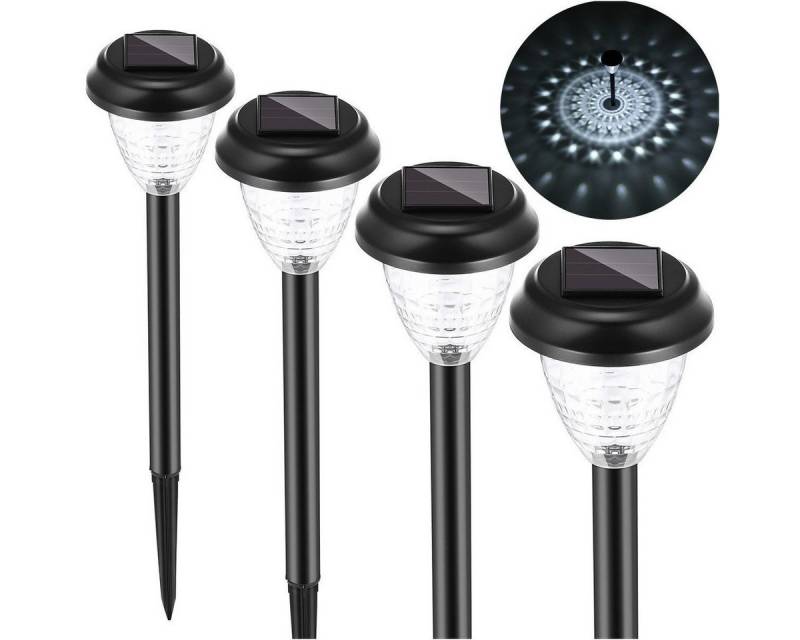 LETGOSPT LED Solarleuchte 4stck Upgrade Solar Gartenleuchte, LED fest integriert, Kaltweiß, Warmweiß, Ein/Aus Garten Deko Solarleuchten,für Außen Rasen Gehweg Terrasse von LETGOSPT