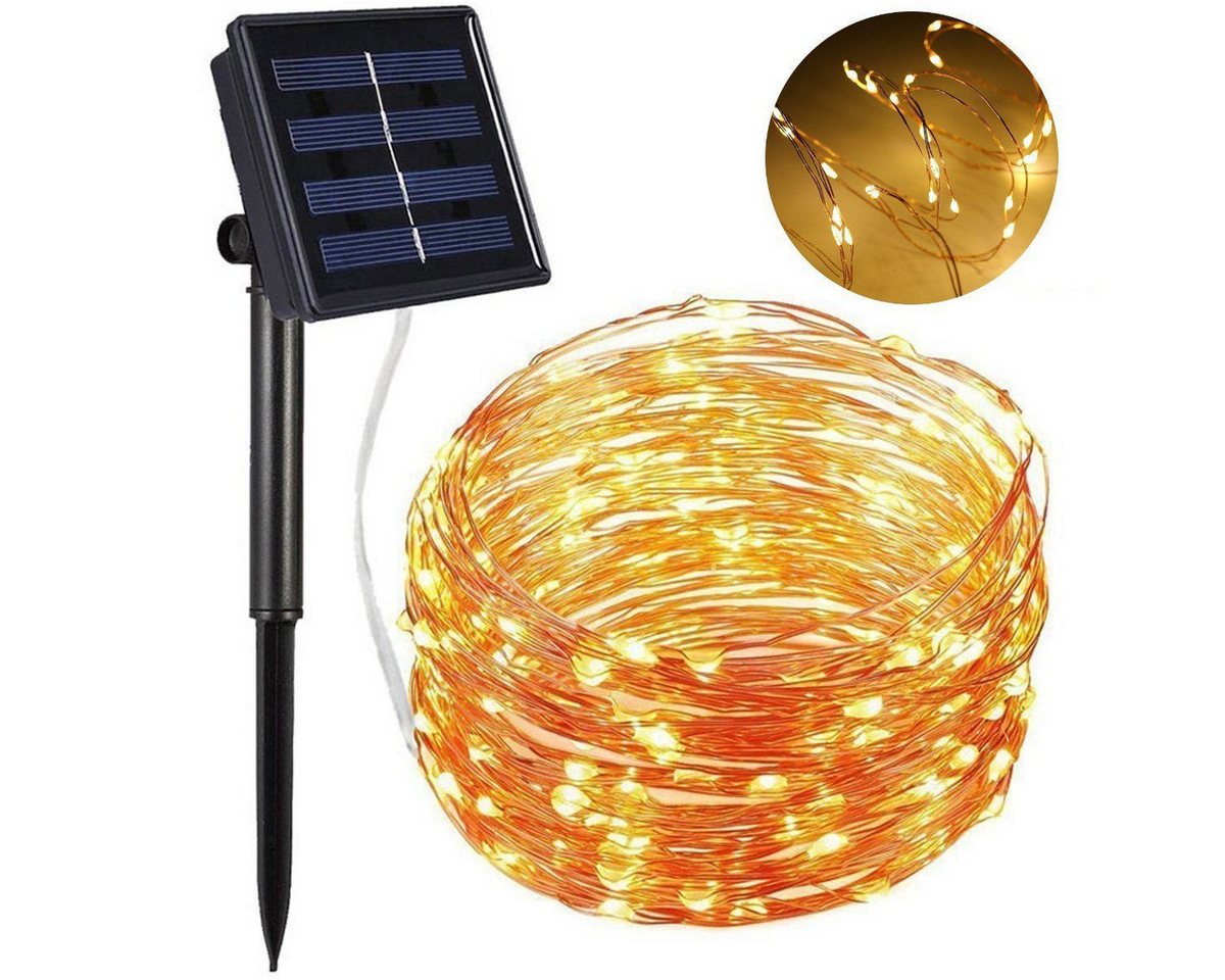 LETGOSPT LED Solarleuchte Solar 100/200 LEDs Solar Kupferdraht Lichterkette, LED fest integriert, warmweiß, kaltweiß, bunt, Mehrfarbig, Wasserdicht IP65 Innen Außen Garten Party Dekor LETGOSPT LED Solarleuchte Solar 100/200 LEDs Solar Kupferdraht Lichterkette, LED fest integriert, warmweiß, kaltweiß, bunt, Mehrfarbig, Wasserdicht IP65 Innen Außen Garten Party Dekor von LETGOSPT