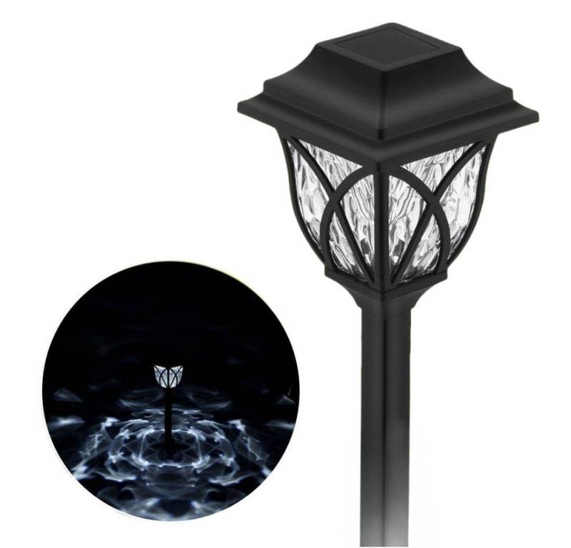 LETGOSPT LED Solarleuchte Solar-LED-Wegleuchten mit Erdspieß für den Außenbereich, LED fest integriert, Warmweiß, Solarlampen für Hof, Garten, Wegbeleuchtung, Auffahrt, Bürgersteig von LETGOSPT