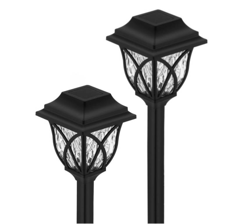 LETGOSPT LED Solarleuchte Solar-LED-Wegleuchten mit Erdspieß für den Außenbereich, LED fest integriert, Warmweiß, Solarlampen für Hof, Garten, Wegbeleuchtung, Auffahrt, Bürgersteig von LETGOSPT