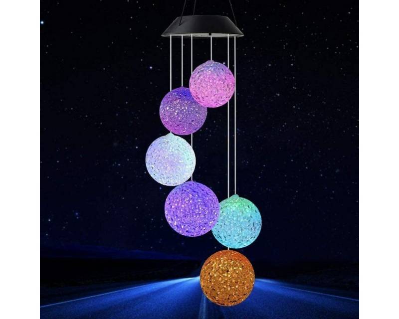 LETGOSPT LED Solarleuchte Solar Windspiel Glockenspiele Muttertagsgeschenk Außen Dekor Lampe, LED fest integriert, Solarleuchten Gartenbeleuchtung für Terrasse Balkon Garten von LETGOSPT