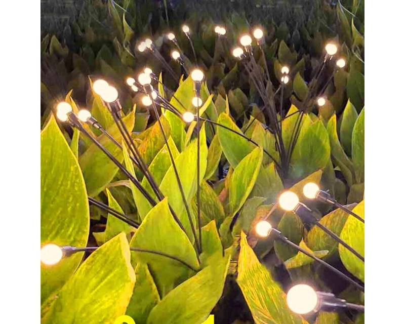 LETGOSPT LED Solarleuchte Solarlampen für außen, Glühwürmchen Solarlampe 8 LEDs Gartendeko IP65, Warmweiß, IP65 Wasserdicht Solarleuchten für Garten von LETGOSPT