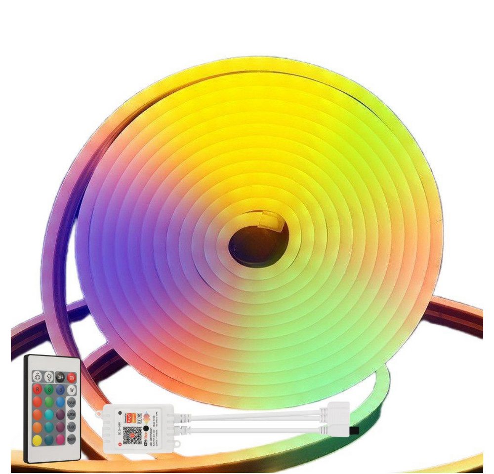 LETGOSPT LED-Streifen LED Streifen 5 m, 12 V dimmbarer Neon LED Strip, IP67 wasserdichtes, Neon-Seil-Licht Silikon DIY flexibler Lichtstreifen mit Controller LETGOSPT LED-Streifen LED Streifen 5 m, 12 V dimmbarer Neon LED Strip, IP67 wasserdichtes, Neon-Seil-Licht Silikon DIY flexibler Lichtstreifen mit Controller von LETGOSPT