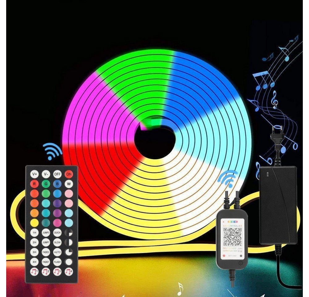 LETGOSPT LED Stripe LED Strip 5m, LED Streifen mit Bluetooth App-Steuerung, DIY-Funktion, RGB 12V Dimmbar Neon LED Streifen, IP67 Wasserdicht LETGOSPT LED Stripe LED Strip 5m, LED Streifen mit Bluetooth App-Steuerung, DIY-Funktion, RGB 12V Dimmbar Neon LED Streifen, IP67 Wasserdicht von LETGOSPT