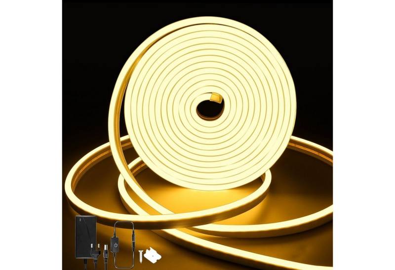 LETGOSPT LED Stripe LED Nachtlicht Warmweiss, Dimmbare Neon Led Streifen, Silikon DIY, IP65 Wasserdicht, Led Neon Strip Mit Netzteil Und Led Controller von LETGOSPT
