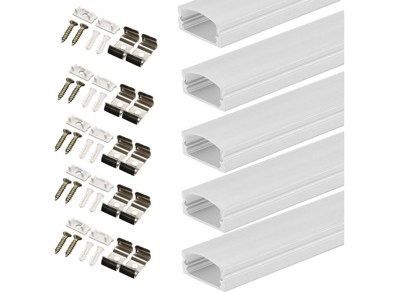 LETGOSPT LED-Stripe-Profil 5 Stücke 1 m LED Profil Aluprofil Alu Schiene Leiste Profile, Aluminium LED-Stripe-Profil für LED-Streifen Eloxiert LETGOSPT LED-Stripe-Profil 5 Stücke 1 m LED Profil Aluprofil Alu Schiene Leiste Profile, Aluminium LED-Stripe-Profil für LED-Streifen Eloxiert von LETGOSPT