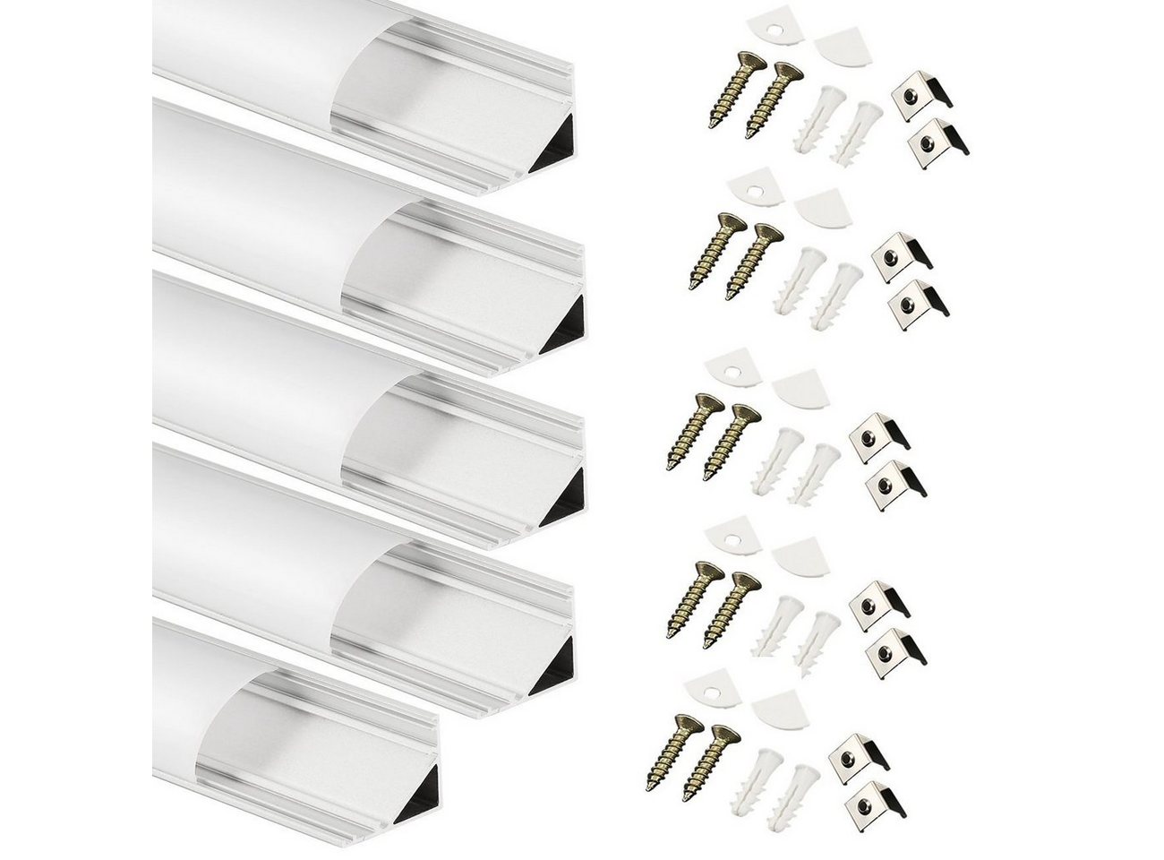 LETGOSPT LED-Stripe-Profil 5 Stücke 1 m LED Profil Aluprofil Alu Schiene Leiste Profile, Aluminium LED-Stripe-Profil für LED-Streifen Eloxiert LETGOSPT LED-Stripe-Profil 5 Stücke 1 m LED Profil Aluprofil Alu Schiene Leiste Profile, Aluminium LED-Stripe-Profil für LED-Streifen Eloxiert von LETGOSPT