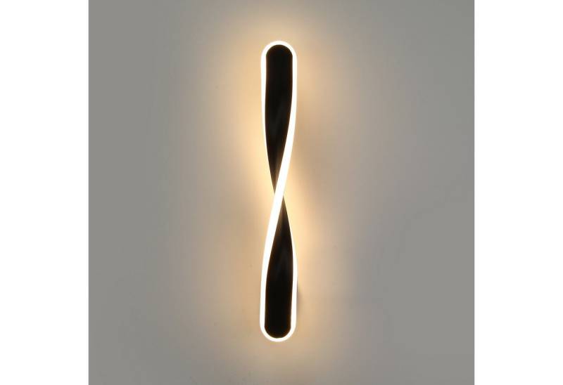 LETGOSPT Wandleuchte 16W Modern LED Wandlampe in Spiralform, 45CM Innen Spiralwandleuchte, LED fest integriert, Warmweiß, Wandlicht für Schlafzimmer Wohnzimmer Flur Treppenhaus,Schwarz von LETGOSPT