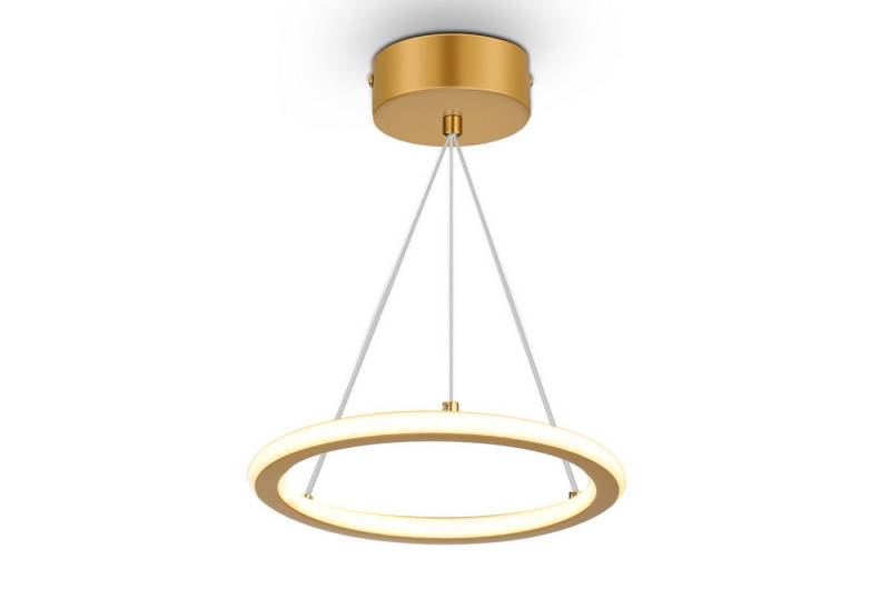 LETGOSPT Pendelleuchte 16W LED Deckenlampe aus Aluminium, Goldener Ring, Hängend Kronleuchter, LED fest integriert, Tageslichtweiß von LETGOSPT