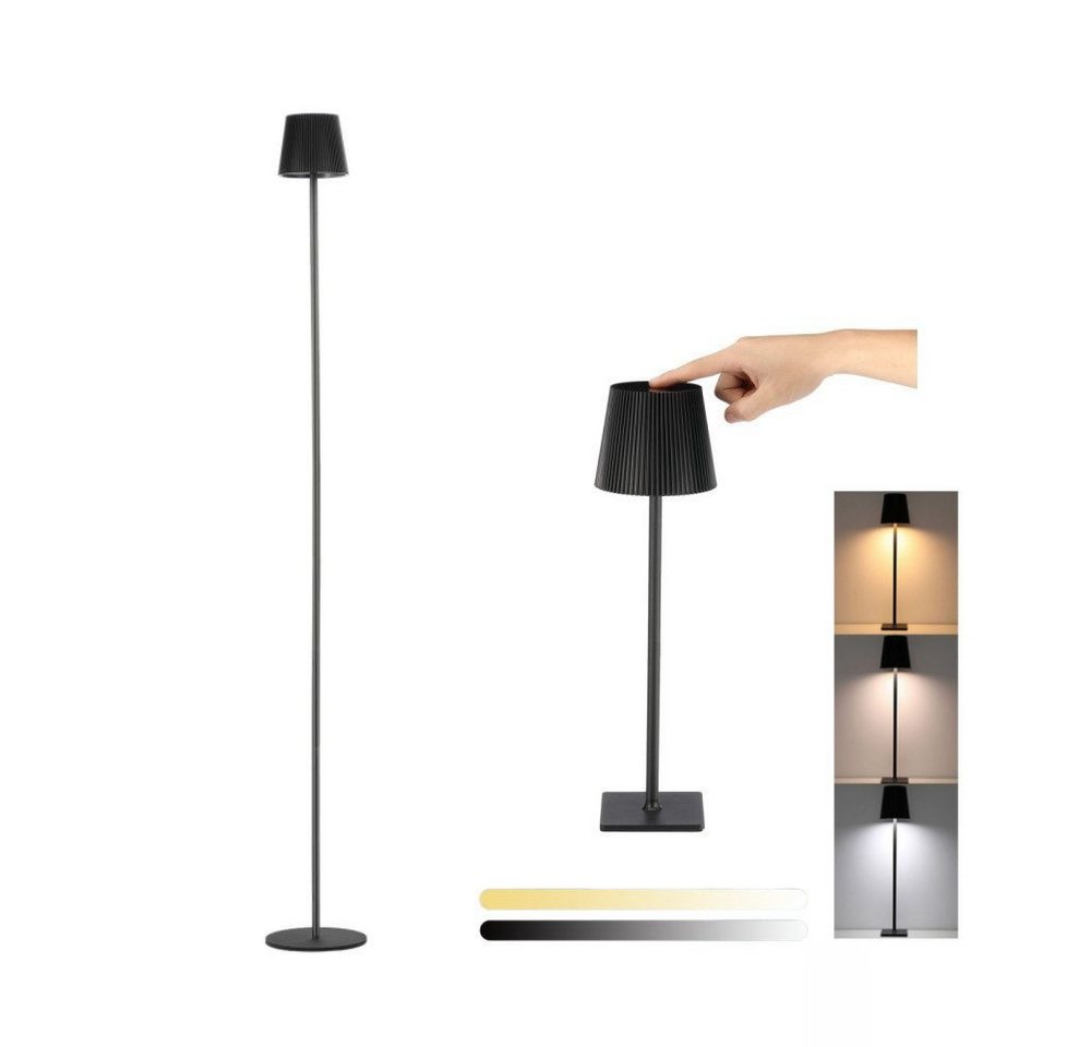 LETGOSPT Stehlampe 3 in 1 Kabellose Stehleuchte LED Dimmbar für Wohnzimmer 8000mAh-Akku, LED fest integriert, Kaltweiß, Naturweiß, Warmweiß, mit USB-C von LETGOSPT