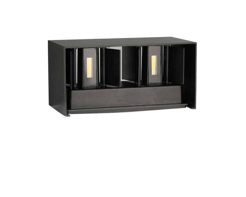 LETGOSPT Wandleuchte 12W Quader LED Wandlampe aus Aluminium, IP65 Außenwandleuchte, Ohne Bewegungsmelder, LED fest integriert, Warmweiß, Auf und ab Einstellbarer Lichtstrahl, IP65 Wasserdichte Wandlampe von LETGOSPT