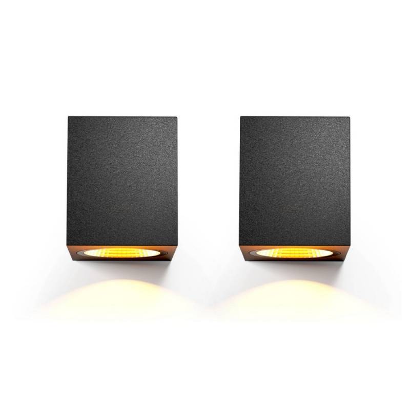 LETGOSPT Wandleuchte Aussen Schwarz Wandlampe Wandlampe Modern Flurlampe LED Außenleuchte, IP454 Wasserdicht, LED fest integriert, Warmweiß, LED Wandleuchte für Schlafzimmer Wohnzimmer Flure Badezimmer Schwarz von LETGOSPT