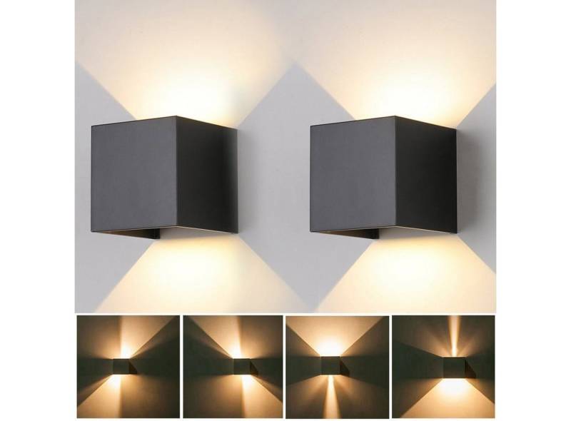 LETGOSPT Wandleuchte LED Wandleuchte Aussen 10W, Einstellbarer Abstrahlwinkel Wandlampe, LED fest integriert, Warmweiß, Mit Einstellbar Abstrahlwinkel LED Wandbeleuchtung von LETGOSPT