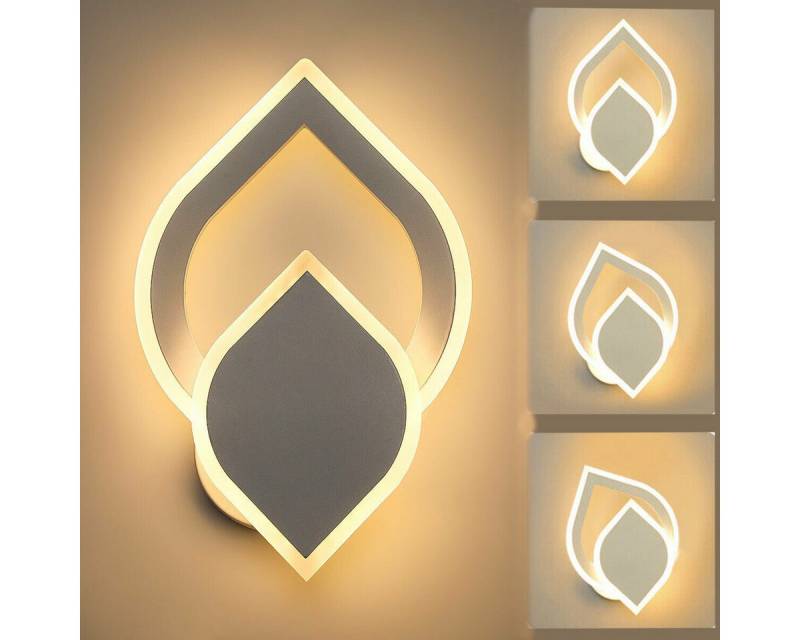 LETGOSPT Wandleuchte Modern Wandlampen Innen, 24W LED Wandleuchte Schwenkbar, LED fest integriert, Warmweiß, Drehbare Wandleuchte, 3000K Wandlampe von LETGOSPT