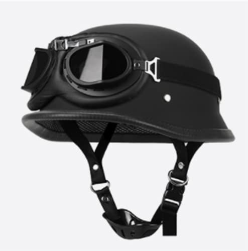 Motorrad Halbschalenhelm Skull Cap ECE-Geprüft,Unisex Skull Cap Half Face Helme,Retro Jethelm Für Erwachsene Herren Damen,Vintage Moped Biker Cruiser Halbhelm D,L=59-60CM von LETIAN