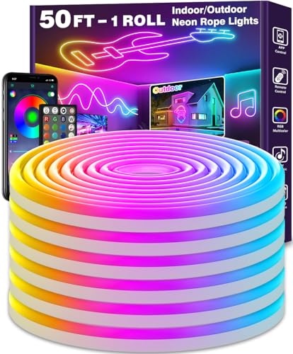 LETIANPAI 15m Neon Led Strip,Flexible LED Streifen,Control with App/Remote,Multiple Modes,IP65 Outdoor RGB Neon Lights Waterproof,Music Sync Gaming Led Strip Lights for Bedroom Indoor. LETIANPAI 15m Neon Led Strip,Flexible LED Streifen,Control with App/Remote,Multiple Modes,IP65 Outdoor RGB Neon Lights Waterproof,Music Sync Gaming Led Strip Lights for Bedroom Indoor. von LETIANPAI