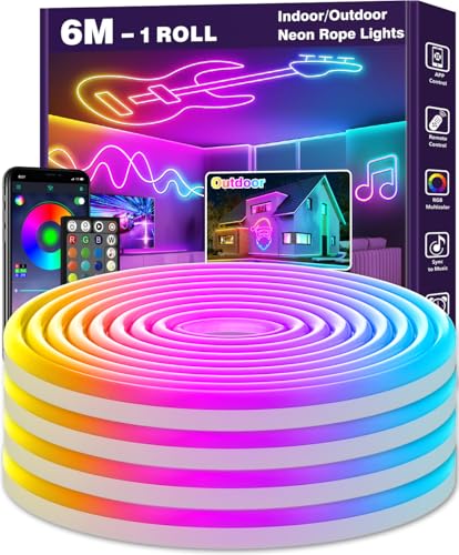 LETIANPAI 6m Neon Led Strip,Flexible LED Streifen,Control with App/Remote,Multiple Modes,IP65 Outdoor RGB Neon Lights Waterproof,Music Sync Gaming Led Strip Lights for Bedroom Indoor LETIANPAI 6m Neon Led Strip,Flexible LED Streifen,Control with App/Remote,Multiple Modes,IP65 Outdoor RGB Neon Lights Waterproof,Music Sync Gaming Led Strip Lights for Bedroom Indoor von LETIANPAI