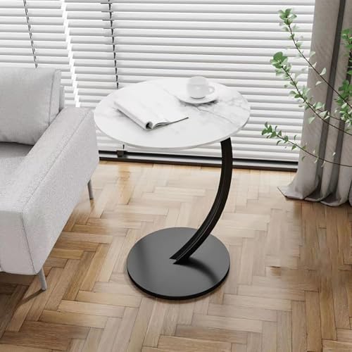 Beistelltisch C-Förmiger Couchtisch, Runder Aufbewahrungs-Beistelltisch Mit Metallrahmen, Platzsparendes C-Förmiges Design Für Wohnzimmer, Schlafzimmer, Büro A Beistelltisch C-Förmiger Couchtisch, Runder Aufbewahrungs-Beistelltisch Mit Metallrahmen, Platzsparendes C-Förmiges Design Für Wohnzimmer, Schlafzimmer, Büro A von LETIANZG