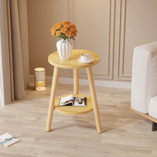 LETIANZG Beistelltisch, Runder Couchtisch, Kleiner Tisch Im Wohnzimmer, Doppellagig, Kleiner Beistelltisch, Höhe 72 cm, Geeignet Für Wohnzimmer, Schlafzimmer, Balkon, Einfache Montage A,Diameter 40cm von LETIANZG