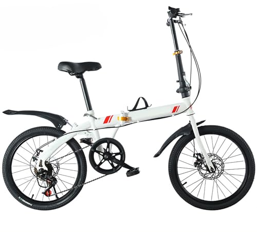 Leichtes Faltrad, 6-Gang, 110 kg Tragkraft, verstellbares Design, geeignet für Erwachsene und Kinder, ideal für Pendler und Freizeit B,20 in von LETIANZG