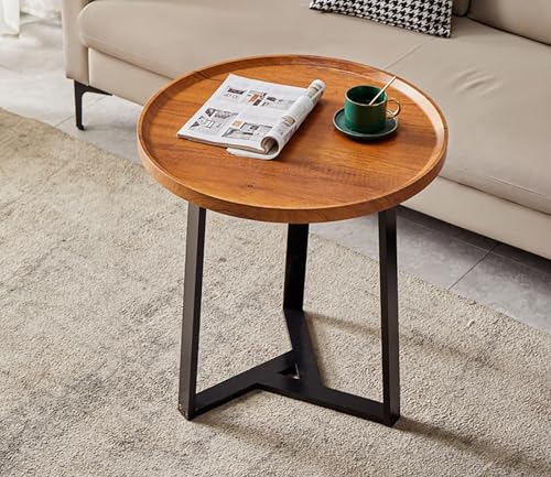 Moderner Runder Beistelltisch, Größe 60 X 60 X 60 cm, Beistelltisch Für Wohnzimmer, Nachttisch, Kleine Seite Für Schlafzimmer, Badezimmer, Büro, Stabiler Metallrahmen A von LETIANZG