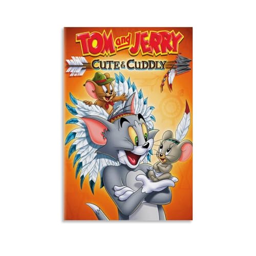 LETOOUY Cartoon Tom And Jerry Art Poster Dekorative Malerei Leinwand Wandkunst Wohnzimmer Poster Schlafzimmer Malerei,Wandkunst Bilddruck Moderne Familienzimmer Dekor 12x18inch(30x45cm) von LETOOUY