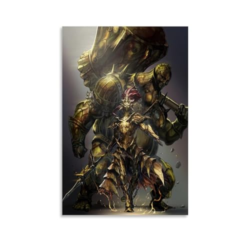 LETOOUY Dark Souls Art Ornstein And Smough Poster Dekorative Malerei Leinwand Wandkunst Wohnzimmer Poster Schlafzimmer Malerei,Wandkunst Bilddruck Moderne Familienzimmer Dekor 12x18inch(30x45cm) von LETOOUY