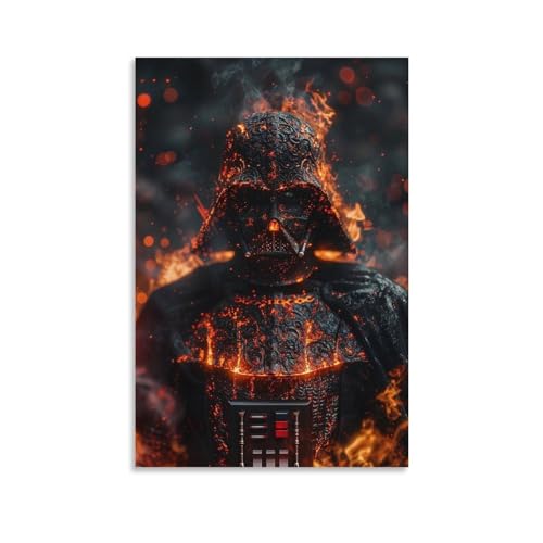 LETOOUY Darth Vader Fire Poster Dekorative Malerei Leinwand Wandkunst Wohnzimmer Poster Schlafzimmer Malerei,Wandkunst Bilddruck Moderne Familienzimmer Dekor 16x24inch(40x60cm) von LETOOUY