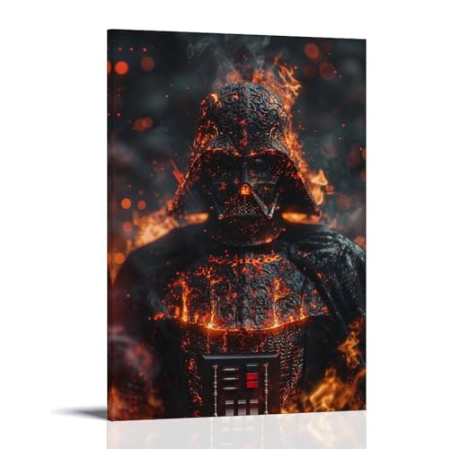 LETOOUY Darth Vader Fire Poster Dekorative Malerei Leinwand Wandkunst Wohnzimmer Poster Schlafzimmer Malerei,Wandkunst Bilddruck Moderne Familienzimmer Dekor 24x36inch(60x90cm) von LETOOUY